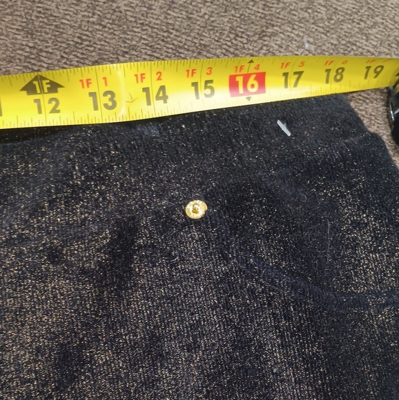 Michael Kors Foil Black Gold Metallic Leggings Sz 2X Stretch Figure Flattering - Picture 6 of 10